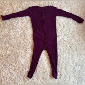 Little Sleepies | Plum Ribbed Zippy | 12-18 months